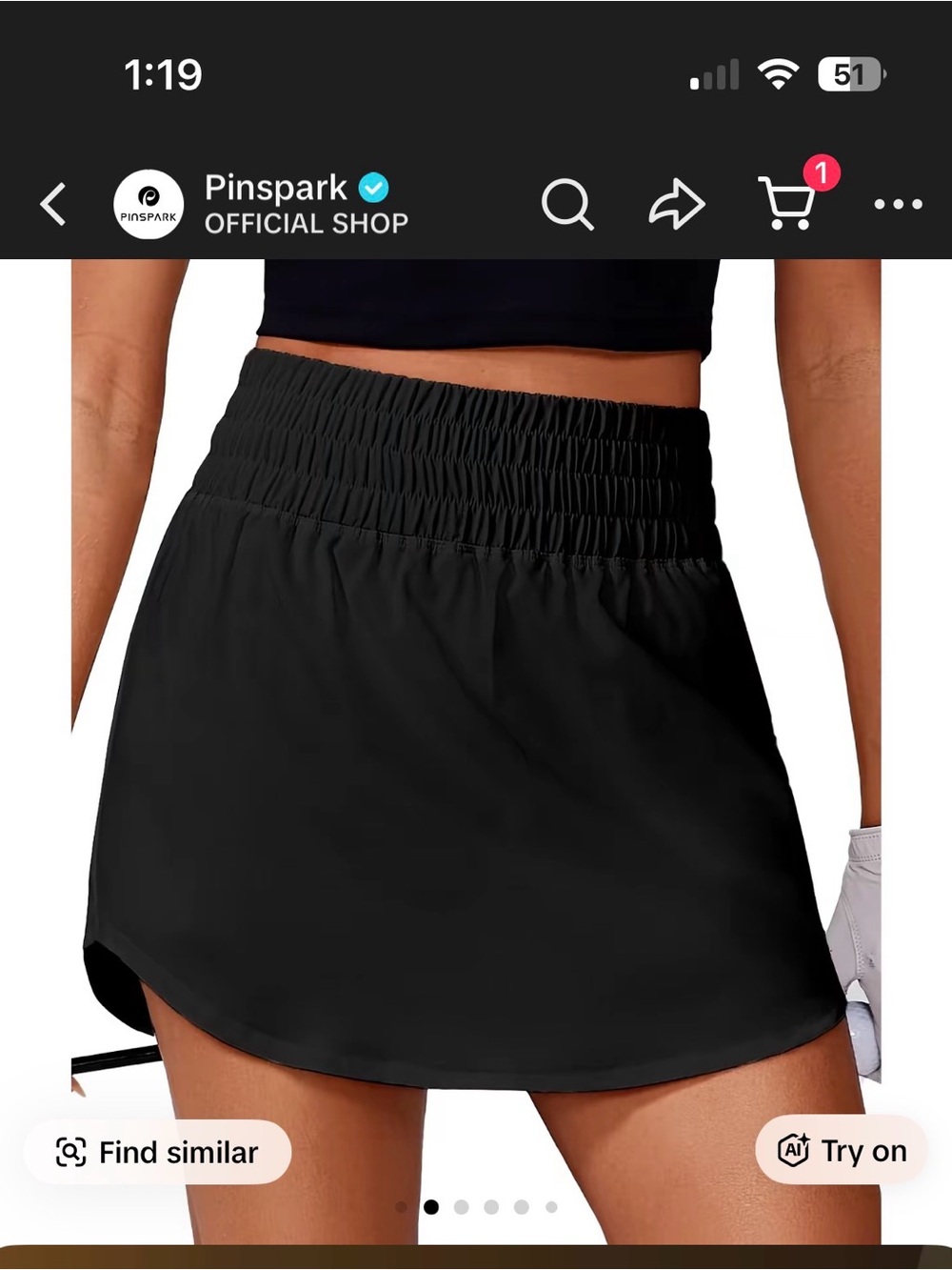 Black Mini Skirt with Elastic Waist